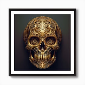 Golden Skull Art Print