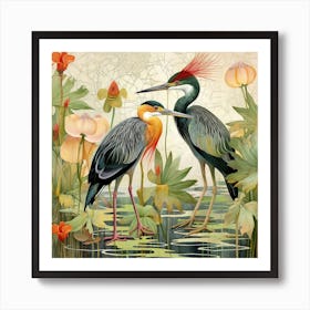Bird In Nature Green Heron 3 Art Print