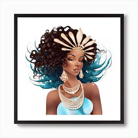 Serenade of the Sea Mermaid Portrait Art Print