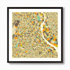 New Delhi Map Art Print