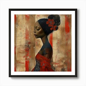 Woman In Red Art Print