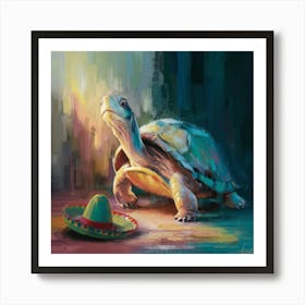 Turtle In A Sombrero 2 Art Print