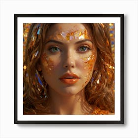 Girl With Orange Makeup Art Print