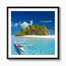 Boat On A Tropical Island Art Print