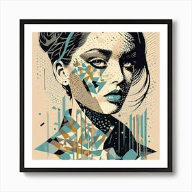 Abstract Female Portrait Painting 3 Art Print