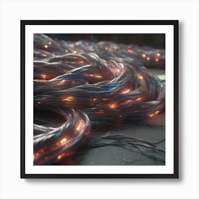 Intertwining Cable Threads Art Print