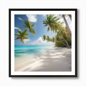 Palm Trees On The Beach Art Print