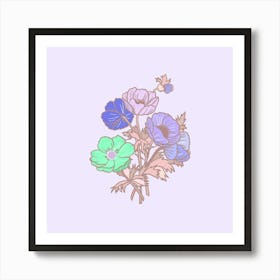 Flowers Poppy Drawing Bloom Blossom Art Sketch Floral Design Nature Pattern Flora Art Print