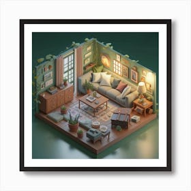 Isometric Art, house deream 3d 18 Art Print