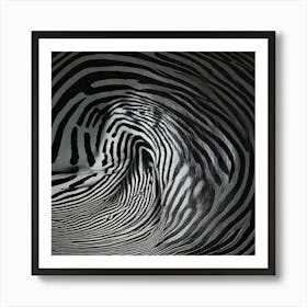 Firefly Zebra, Optical, Illusion, Black, White, Stripes, Horizontal, Mesmerizing, Captivating, Backd (8) Art Print