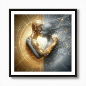 Two People Hugging 1 Art Print