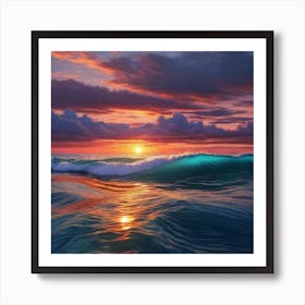 Sunset Over The Ocean 21 Art Print