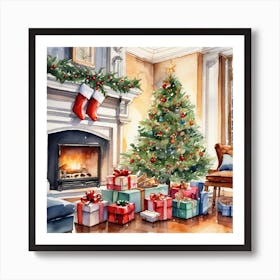 Christmas In The Living Room 55 Art Print