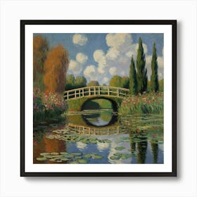 Water Lily Bridge Art Print