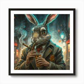 Rabbit Smoking A Cigarette Art Print