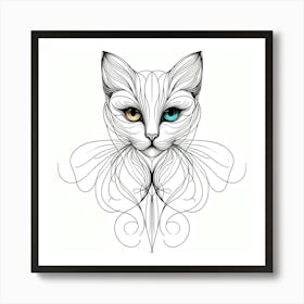 Cat With Blue Eyes 3 Art Print