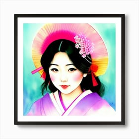 Mystique and Grace: Portrait of a Japanese Geisha Art Print