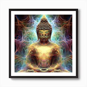 Fractal Buddha1 Art Print