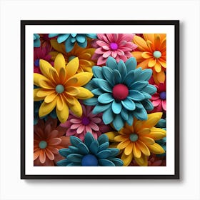 3d Flower Wallpaper 1 Poster