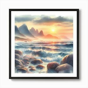 Sunset By The Sea Art Print