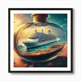 Cruise Ship In A Bottle 1 Art Print