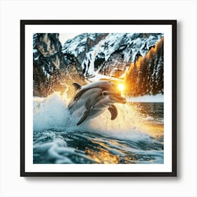 Dolphin Jumping In The Water 2 Art Print