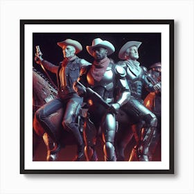 Group Of Cowboys On Horses Art Print