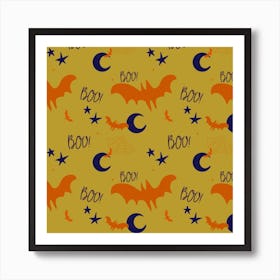 Orange And Yellow Batty Boo Art Print