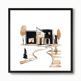 House In Winter Art Print