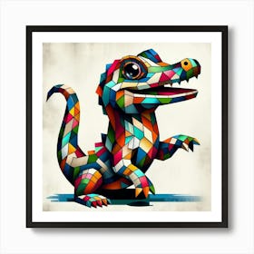 A cubism alligator cub 1 Art Print