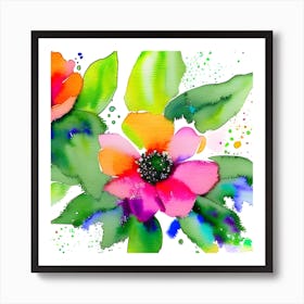 Watercolor Flowers 1 Poster