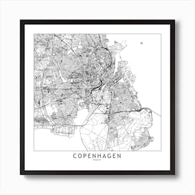 Copenhagen Map Art Print I