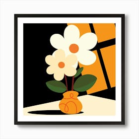 Flowers In A Vase Mid Century Art Print