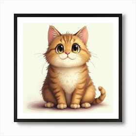 Cute Sitting Cat Poster