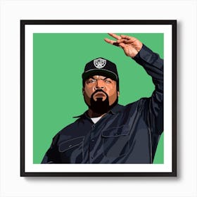 Ice Cube - Green Art Print