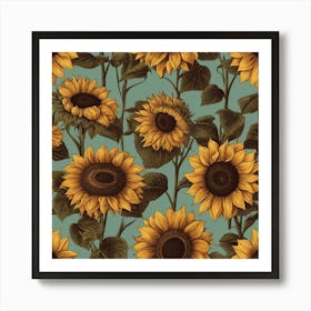 Default Default Retro Vintage Sunflower For Defferent Seasons 3 Art Print