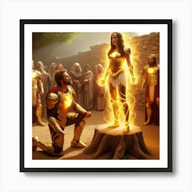 Jesus and his Leo Protectors #3 Art Print