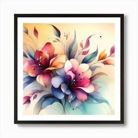 Abstract Floral Painting 22 Art Print