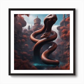 Snake In A City Art Print