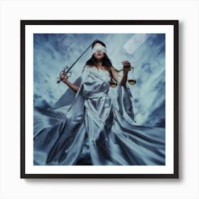 Justice Woman With Sword Art Print