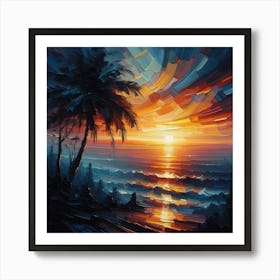 Sunset At The Beach 6 Art Print