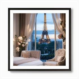 Eiffel Tower Bedroom Art Print