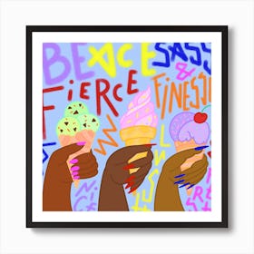 Ice Cream Square Art Print