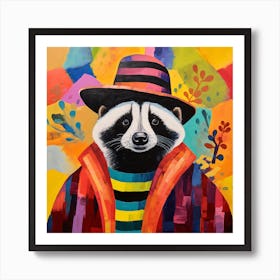 Badger In A Hat Art Print