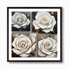 White Roses 1 Art Print