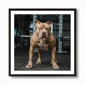 Bulldog In The Gym Art Print