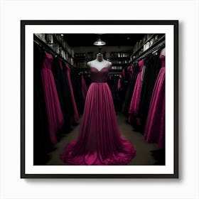 Pink Dresses In A Store Art Print