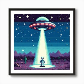 8-bit alien abduction Affiche