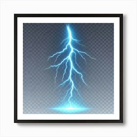 Lightning Bolt Isolated On Transparent Background 1 Art Print