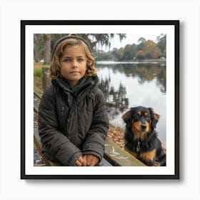 Boy And His Dog 1 Art Print